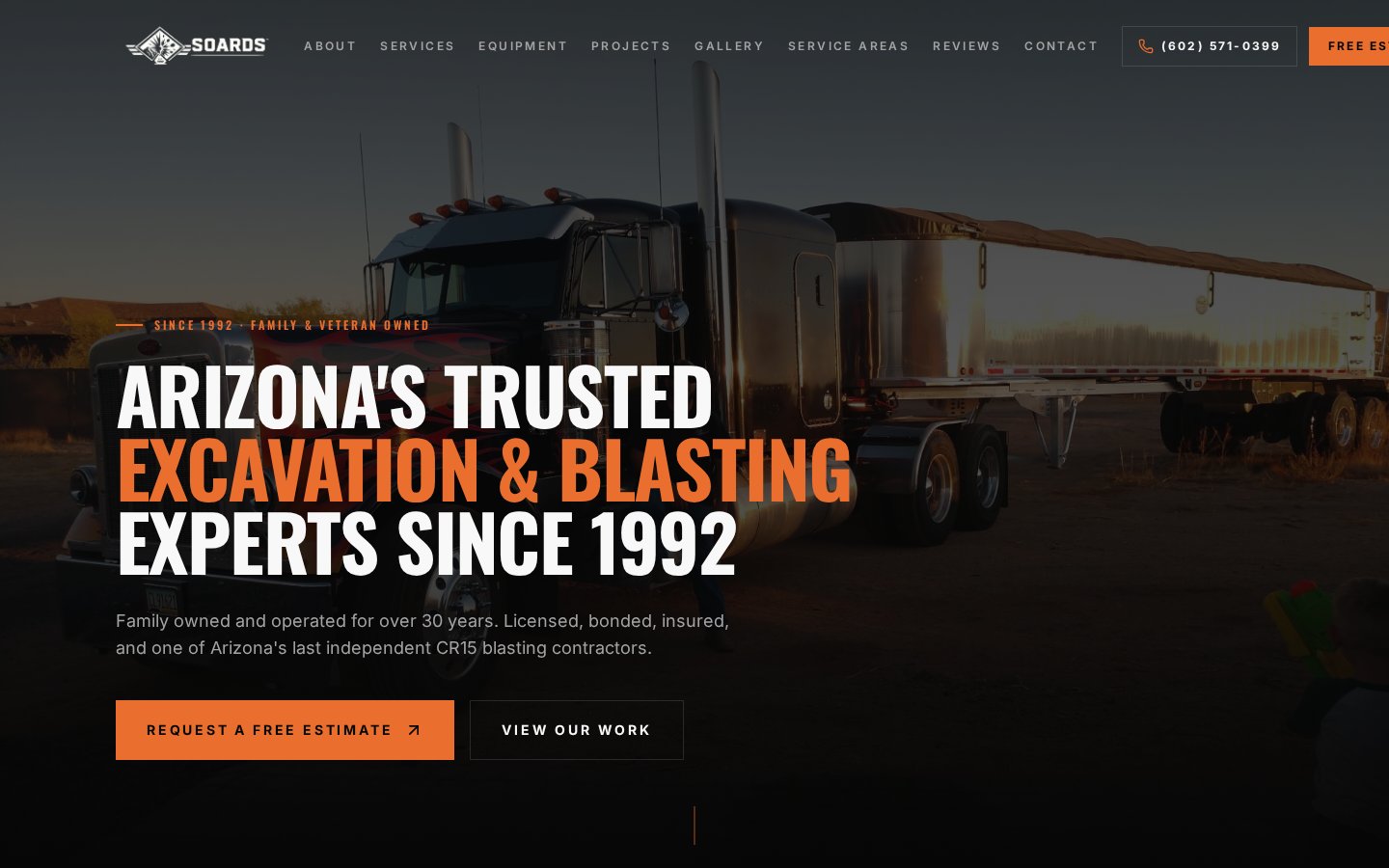Soards Trucking website